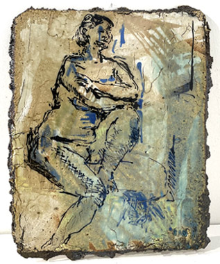 Brendan Adams, ceramic artist, life rawing seated figure